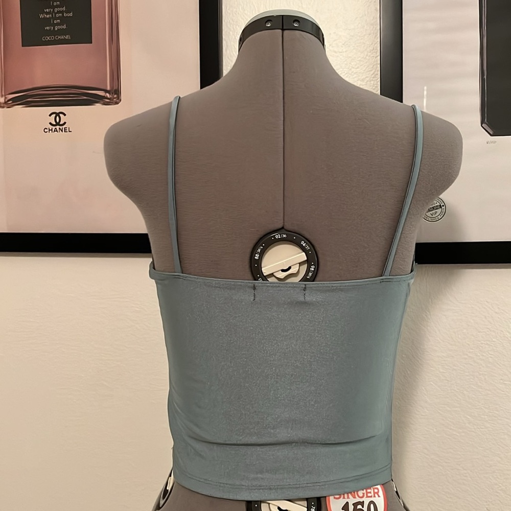 Blue cropped bustier top - Picture 3 of 9